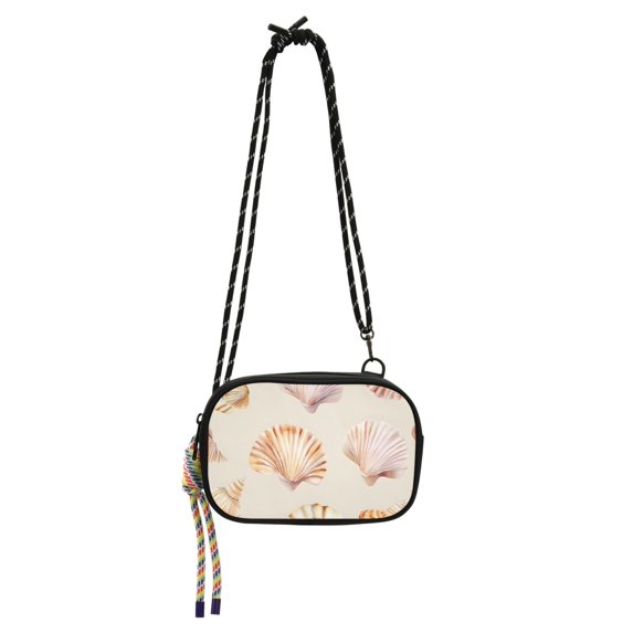 FORMRS Mini Crossbody Bag for Women Adjustable Shoulder Rope Travel Casual Phone Purse, Pink Seashell