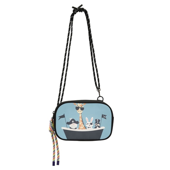 FORMRS Mini Crossbody Bag for Women Adjustable Shoulder Rope Travel Casual Phone Purse, Pirate Animals