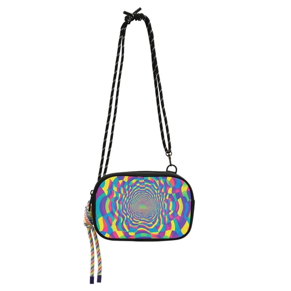 FORMRS Mini Crossbody Bag for Women Adjustable Shoulder Rope Travel Casual Phone Purse, Psychedelic Pattern