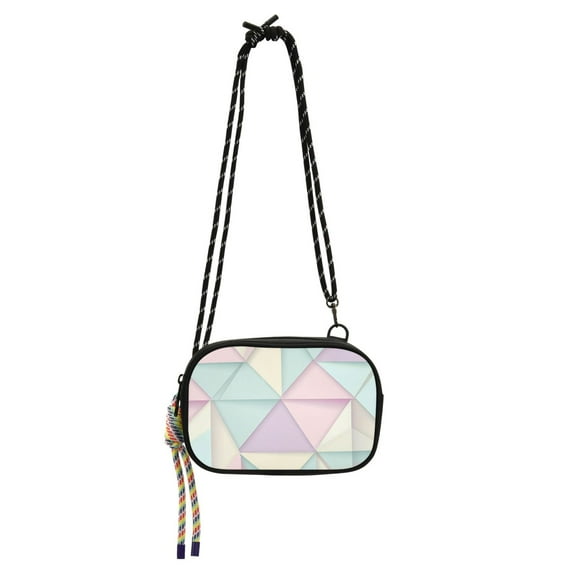 FORMRS Mini Crossbody Bag for Women Adjustable Shoulder Rope Travel Casual Phone Purse, Purple Geometric