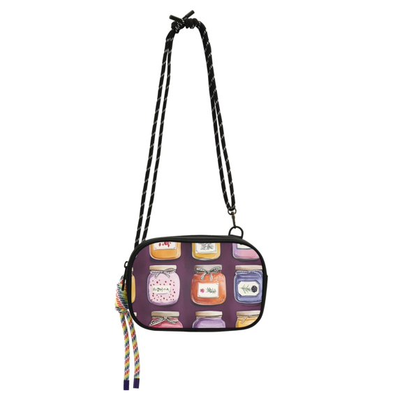 FORMRS Mini Crossbody Bag for Women Adjustable Rope Shoulder Casual Phone Purse, Purple Jam