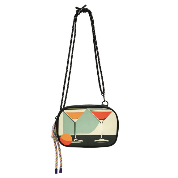 FORMRS Mini Crossbody Bag for Women Adjustable Rope Shoulder Casual Phone Purse, Red Glasses