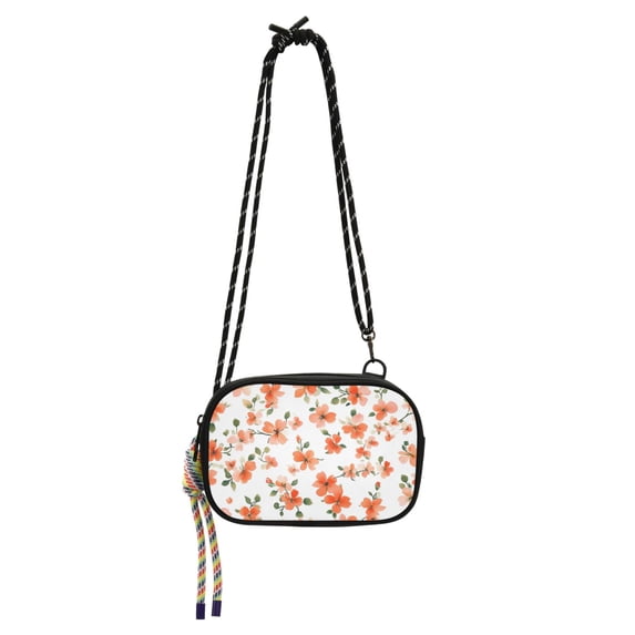 FORMRS Mini Crossbody Bag for Women Adjustable Shoulder Rope Travel Casual Phone Purse, Small Floral Blooms