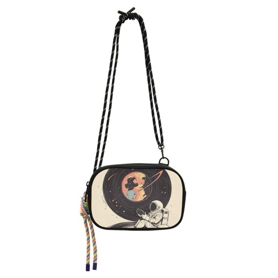 FORMRS Mini Crossbody Bag for Women Adjustable Shoulder Rope Travel Casual Phone Purse, Space Record