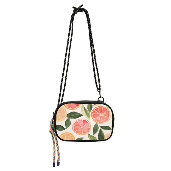 FORMRS Mini Crossbody Bag for Women Adjustable Rope Shoulder Casual Phone Purse, Watercolor Grapefruit