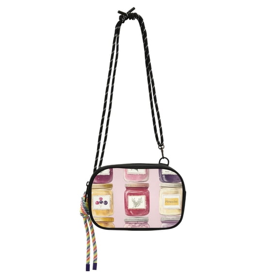 FORMRS Mini Crossbody Bag for Women Adjustable Shoulder Rope Travel Casual Phone Purse, Watercolor Jar