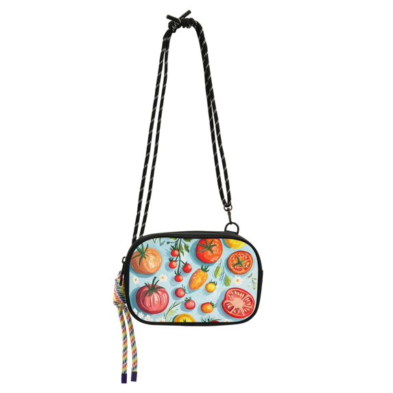 FORMRS Mini Crossbody Bag for Women Adjustable Rope Shoulder Casual Phone Purse, Yellow Tomatoes