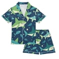 thumbnail image 1 of FORMRS Kids Short Sleeve Top and Pants Pajama Set Unisex Satin 2-Piece Sleepwear, Sizes 7-8Y, Sharks Pattern, 1 of 8