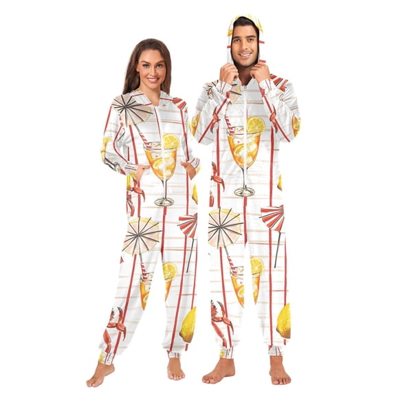 FORMRS Onesies Pajama for Adults Unisex Hoodie Winter Jumpsuit One Piece Sleepwear, Sizes S-2XL, Beach Crab