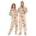 thumbnail image 1 of FORMRS Onesies Pajama for Adults Unisex Hoodie Winter Jumpsuit One Piece Sleepwear, Sizes S-2XL, Beige Christmas Snowman, 1 of 7
