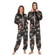 thumbnail image 1 of FORMRS Onesies Pajama for Adults Unisex Hoodie Winter Jumpsuit One Piece Sleepwear, Sizes S-2XL, Black Flowers, 1 of 7