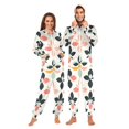 thumbnail image 1 of FORMRS Onesies Pajama for Adults Unisex Hoodie Winter Jumpsuit One Piece Sleepwear, Sizes S-2XL, Black Retro Flower, 1 of 7