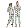 thumbnail image 1 of FORMRS Onesies Pajama for Adults Unisex Hoodie Winter Jumpsuit One Piece Sleepwear, Sizes S-2XL, Blue Floral Pattern, 1 of 7