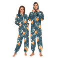 thumbnail image 1 of FORMRS Onesies Pajama for Adults Unisex Hoodie Winter Jumpsuit One Piece Sleepwear, Sizes S-2XL, Blue Oranges, 1 of 7