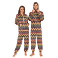 thumbnail image 1 of FORMRS Onesies Pajama for Adults Unisex Hoodie Winter Jumpsuit One Piece Sleepwear, Sizes S-2XL, Brown Geometric, 1 of 7