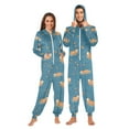 thumbnail image 1 of FORMRS Onesies Pajama for Adults Unisex Hoodie Winter Jumpsuit One Piece Sleepwear, Sizes S-2XL, Capybaras Swimming, 1 of 7