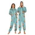 thumbnail image 1 of FORMRS Onesies Pajama for Adults Unisex Hoodie Winter Jumpsuit One Piece Sleepwear, Sizes S-2XL, Cartoon Capybaras, 1 of 7