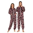 thumbnail image 1 of FORMRS Onesies Pajama for Adults Unisex Hoodie Winter Jumpsuit One Piece Sleepwear, Sizes S-2XL, Deep Red Leopard Pattern, 1 of 7