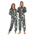 thumbnail image 1 of FORMRS Onesies Pajama for Adults Unisex Hoodie Winter Jumpsuit One Piece Sleepwear, Sizes S-2XL, Floral Raspberry Pattern, 1 of 7