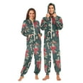 thumbnail image 1 of FORMRS Onesies Pajama for Adults Unisex Hoodie Winter Jumpsuit One Piece Sleepwear, Sizes S-2XL, Green Christmas Candy Canes, 1 of 7