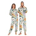 thumbnail image 1 of FORMRS Onesies Pajama for Adults Unisex Hoodie Winter Jumpsuit One Piece Sleepwear, Sizes S-2XL, Green Floral Pattern, 1 of 7