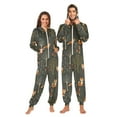 thumbnail image 1 of FORMRS Onesies Pajama for Adults Unisex Hoodie Winter Jumpsuit One Piece Sleepwear, Sizes S-2XL, Green Forest Fox Pattern, 1 of 7
