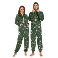 thumbnail image 1 of FORMRS Onesies Pajama for Adults Unisex Hoodie Winter Jumpsuit One Piece Sleepwear, Sizes S-2XL, Green Forest Pattern, 1 of 7