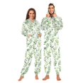 thumbnail image 1 of FORMRS Onesies Pajama for Adults Unisex Hoodie Winter Jumpsuit One Piece Sleepwear, Sizes S-2XL, Green Leafy Pattern, 1 of 7