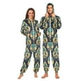 thumbnail image 1 of FORMRS Onesies Pajama for Adults Unisex Hoodie Winter Jumpsuit One Piece Sleepwear, Sizes S-2XL, Green Peacock Pattern, 1 of 7