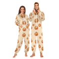 thumbnail image 1 of FORMRS Onesies Pajama for Adults Unisex Hoodie Winter Jumpsuit One Piece Sleepwear, Sizes S-2XL, Halloween Pumpkins Pattern, 1 of 7