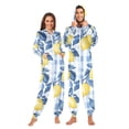 thumbnail image 1 of FORMRS Onesies Pajama for Adults Unisex Hoodie Winter Jumpsuit One Piece Sleepwear, Sizes S-2XL, Light Blue Lemon, 1 of 7