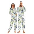 thumbnail image 1 of FORMRS Onesies Pajama for Adults Unisex Hoodie Winter Jumpsuit One Piece Sleepwear, Sizes S-2XL, Light Floral Pattern, 1 of 7