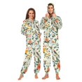 thumbnail image 1 of FORMRS Onesies Pajama for Adults Unisex Hoodie Winter Jumpsuit One Piece Sleepwear, Sizes S-2XL, Light Green Floral Pattern, 1 of 7
