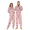 thumbnail image 1 of FORMRS Onesies Pajama for Adults Unisex Hoodie Winter Jumpsuit One Piece Sleepwear, Sizes S-2XL, Light Pink Doughnuts, 1 of 7