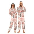 thumbnail image 1 of FORMRS Onesies Pajama for Adults Unisex Hoodie Winter Jumpsuit One Piece Sleepwear, Sizes S-2XL, Light Pink Gingerbread Houses, 1 of 7