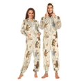 thumbnail image 1 of FORMRS Onesies Pajama for Adults Unisex Hoodie Winter Jumpsuit One Piece Sleepwear, Sizes S-2XL, Musical Animals Pattern, 1 of 7