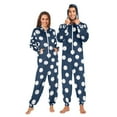 thumbnail image 1 of FORMRS Onesies Pajama for Adults Unisex Hoodie Winter Jumpsuit One Piece Sleepwear, Sizes S-2XL, Navy Blue Baseball Pattern, 1 of 7