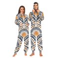 thumbnail image 1 of FORMRS Onesies Pajama for Adults Unisex Hoodie Winter Jumpsuit One Piece Sleepwear, Sizes S-2XL, Orange Art Pattern, 1 of 7