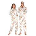 thumbnail image 1 of FORMRS Onesies Pajama for Adults Unisex Hoodie Winter Jumpsuit One Piece Sleepwear, Sizes S-2XL, Orange Floral Blooms, 1 of 7