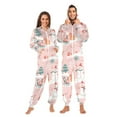 thumbnail image 1 of FORMRS Onesies Pajama for Adults Unisex Hoodie Winter Jumpsuit One Piece Sleepwear, Sizes S-2XL, Pink Christmas Snowman, 1 of 7
