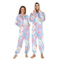 thumbnail image 1 of FORMRS Onesies Pajama for Adults Unisex Hoodie Winter Jumpsuit One Piece Sleepwear, Sizes S-2XL, Pink Daisy, 1 of 7