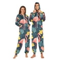 thumbnail image 1 of FORMRS Onesies Pajama for Adults Unisex Hoodie Winter Jumpsuit One Piece Sleepwear, Sizes S-2XL, Pink Floral Flamingo, 1 of 7