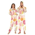 thumbnail image 1 of FORMRS Onesies Pajama for Adults Unisex Hoodie Winter Jumpsuit One Piece Sleepwear, Sizes S-2XL, Pink Floral Orange, 1 of 7