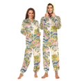 thumbnail image 1 of FORMRS Onesies Pajama for Adults Unisex Hoodie Winter Jumpsuit One Piece Sleepwear, Sizes S-2XL, Pink Floral Wave, 1 of 7