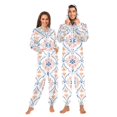 thumbnail image 1 of FORMRS Onesies Pajama for Adults Unisex Hoodie Winter Jumpsuit One Piece Sleepwear, Sizes S-2XL, Pink Mosaic Pattern, 1 of 7