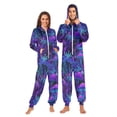 thumbnail image 1 of FORMRS Onesies Pajama for Adults Unisex Hoodie Winter Jumpsuit One Piece Sleepwear, Sizes S-2XL, Purple Mushrooms Pattern, 1 of 7