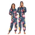 thumbnail image 1 of FORMRS Onesies Pajama for Adults Unisex Hoodie Winter Jumpsuit One Piece Sleepwear, Sizes S-2XL, Red Floral Flamingo, 1 of 7