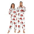 thumbnail image 1 of FORMRS Onesies Pajama for Adults Unisex Hoodie Winter Jumpsuit One Piece Sleepwear, Sizes S-2XL, Red Santa Hats Pattern, 1 of 7