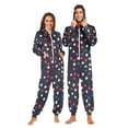 thumbnail image 1 of FORMRS Onesies Pajama for Adults Unisex Hoodie Winter Jumpsuit One Piece Sleepwear, Sizes S-2XL, Red Starry Pattern, 1 of 7