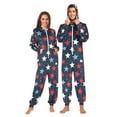 thumbnail image 1 of FORMRS Onesies Pajama for Adults Unisex Hoodie Winter Jumpsuit One Piece Sleepwear, Sizes S-2XL, Red White Stars, 1 of 7